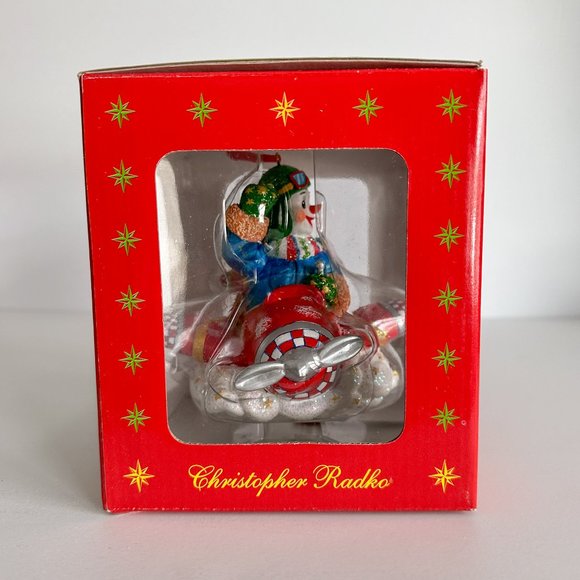 Vintage Christopher Radko Flying Frosty Ornament, New in Box - Picture 5 of 6